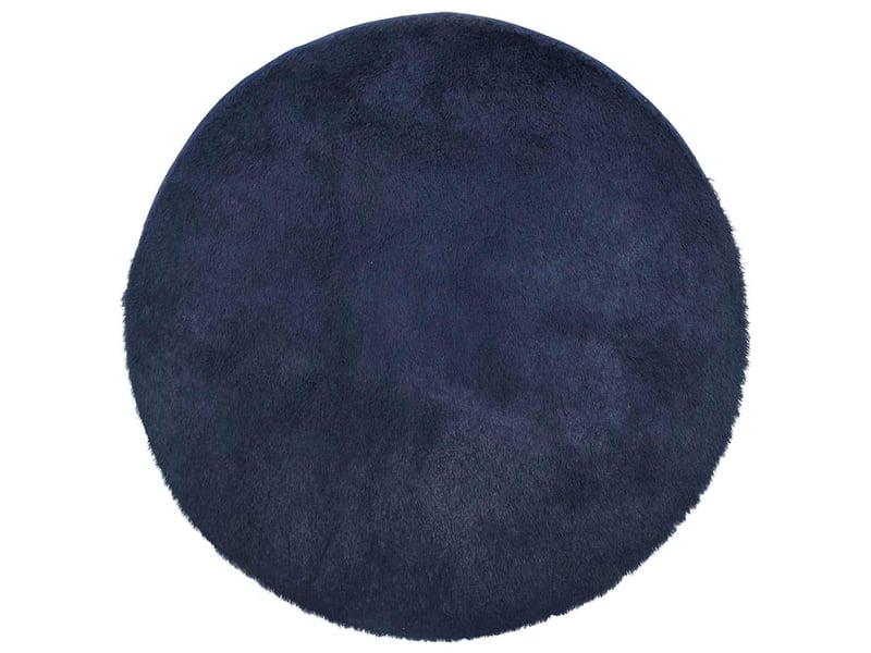  Tapis de salon - tapis shaggy à poils longs navarra bleu marine 120x120 cm  - Conforama A
