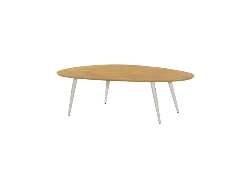  Table basse organique décor bois placage manguier naturel piètement acier - vanya  - Conforama A