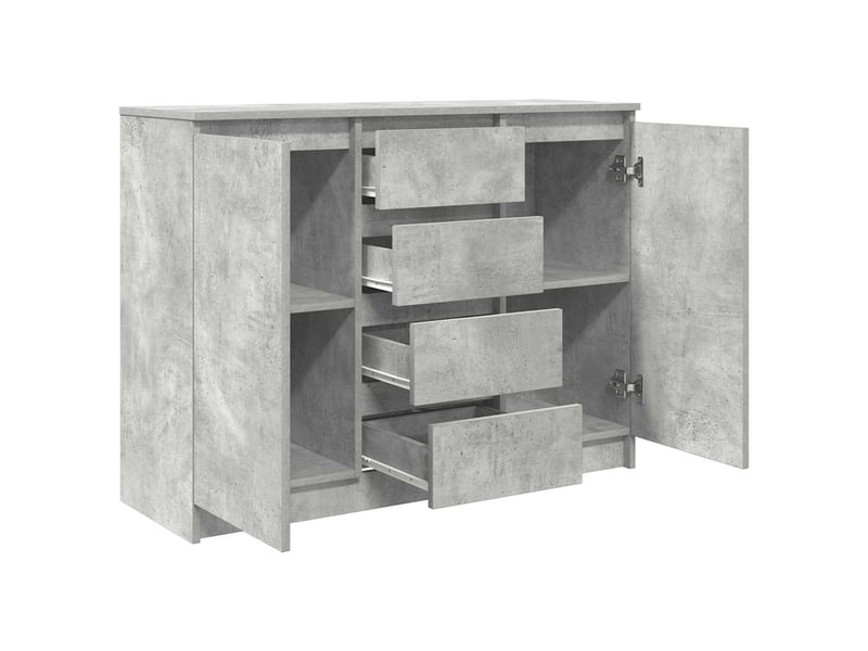  Buffet - bahut - meuble de rangement avec tiroirs gris béton 100,5x35x76 cm bois d'ingénierie  - Conforama E