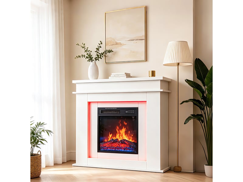  Homavo 18b‑1 : cheminée électrique d’ambiance chauffante, puissance 9001800 w, équipée d’une fonction minuterie et d’une protection contre la surchauffe.  - Conforama B