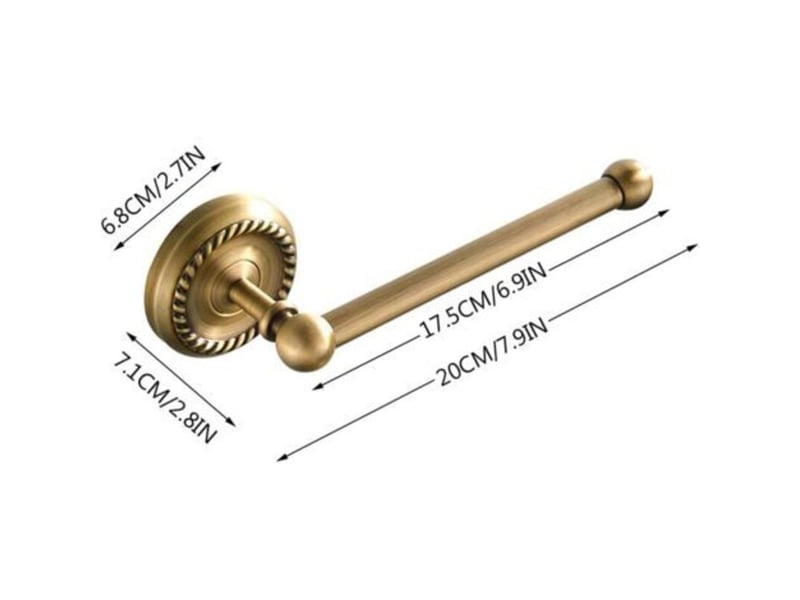 Enowelir porte-papier toilette mural laiton antique support de rouleau de salle de bain rétro porte-rouleau de papier wc avec support pour téléphone  - Conforama B
