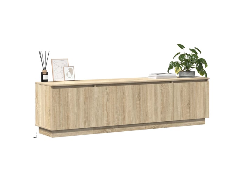  Meuble tv - banc tv - meuble de rangement 180 x 38 x 49 cm chêne sonoma bois d'ingénierie  - Conforama C