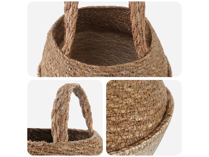  Jardinière - pot de plante avec poignées blanc ø 22 x 20 cm  - Conforama D