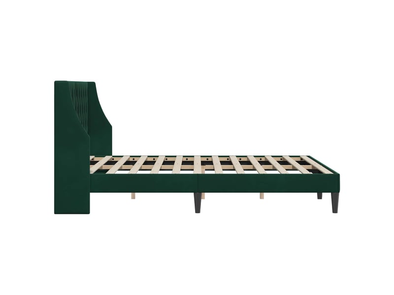  Lit double- lit adulte -  cadre de lit avec tête de lit vert foncé 120 x 190 cm velours  - Conforama D