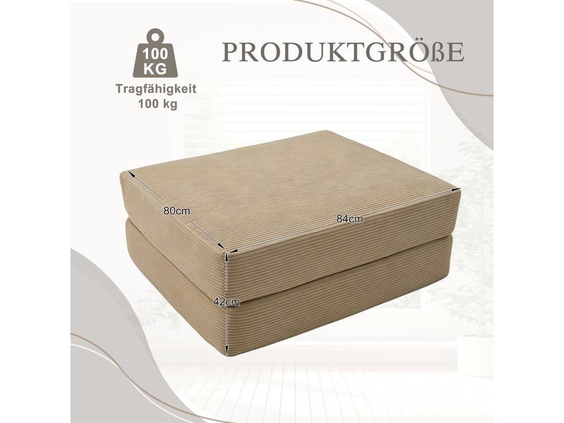  Tabouret de compression en velours côtelé doux et doux pour la peau. Avec 2 blocs de mousse haute densité pour un grand confort. Dépliable en un HFSN-1281KH - Conforama C