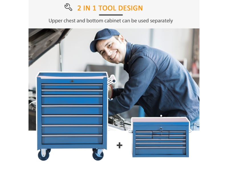  Servante d’atelier mobile en métal rouge, caisse à outils robuste pour atelier et garage  - Conforama C