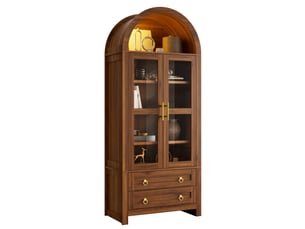 Vitrine coloris bois foncé <strong></strong> <strong>ABC</strong> - 76 cmx180 cm