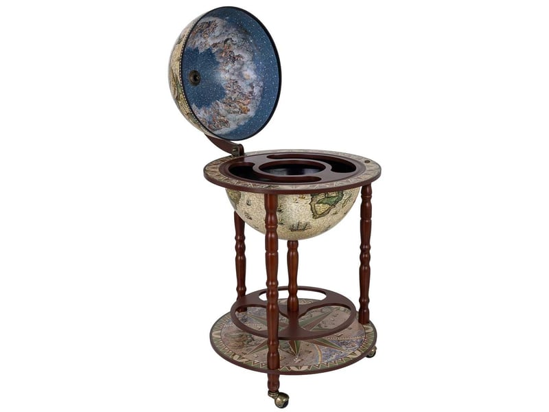  Meuble porte-bouteilles globe terrestre beige d50 x 89 h cm  - Conforama E