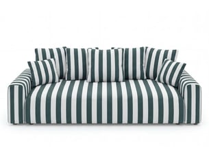 Canapé droit convertible CASANOVA  3 places Tissu vert