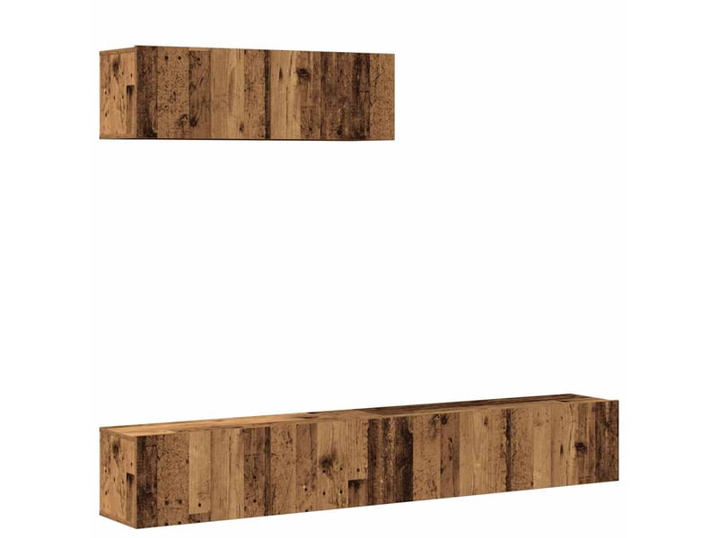  Ensemble de meuble tv - banc tv - meuble de rangement mural 3 pcs vieux bois bois d'ingénierie  - Conforama A