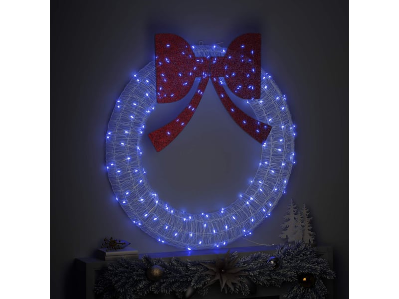 Couronne de noël, décoration de noël 150 led bleu 120 cm acrylique cf61754 - Conforama C