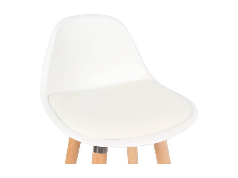 Lot 4 tabourets de bar blanc pieds bois de hêtre 39,5 x 44 x 91 cm 62511 - Conforama E
