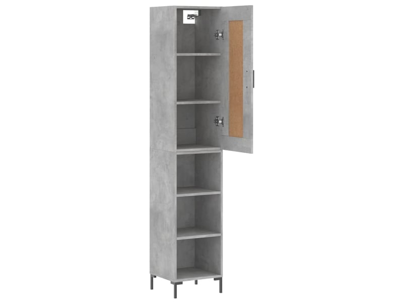  Buffet haut - bahut - meuble de rangement gris béton 34,5x34x180 cm bois d'ingénierie  - Conforama D