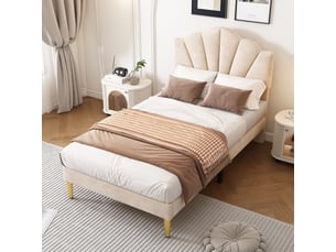 Lit simple 90x200 cm <strong></strong>  <strong></strong> coloris beige
