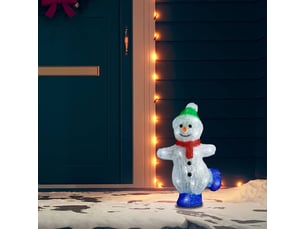 Silhouette de bonhomme de neige de noël led acrylique 30 cm
