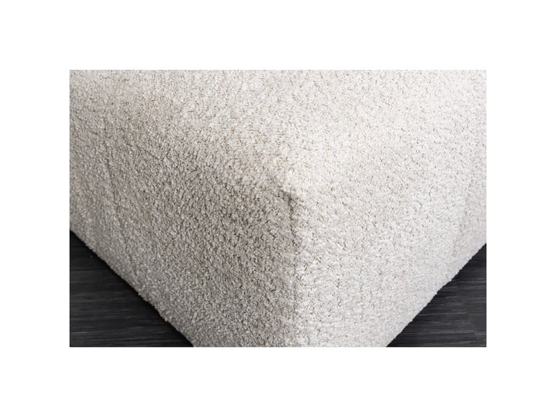  Pouf imperia blanc champagne capitonné – pouf classique en tissu bouclette  - Conforama E