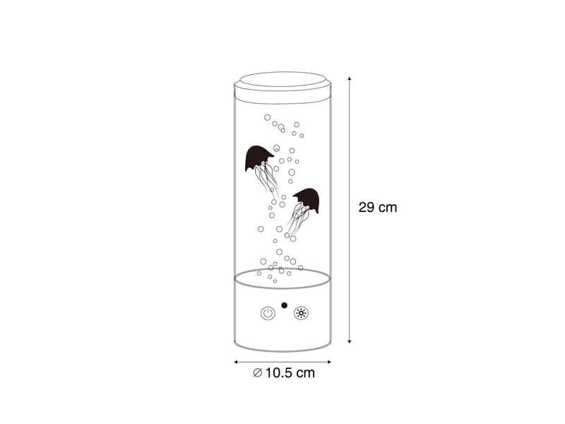  Tube à bulles noir 30cm avec led rgb - dweller  - Conforama C