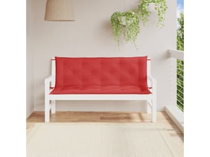 Lot de 2 coussins de banc jardin, coussins d'assise rouge 150x50x7 cm tissu oxford cf58737