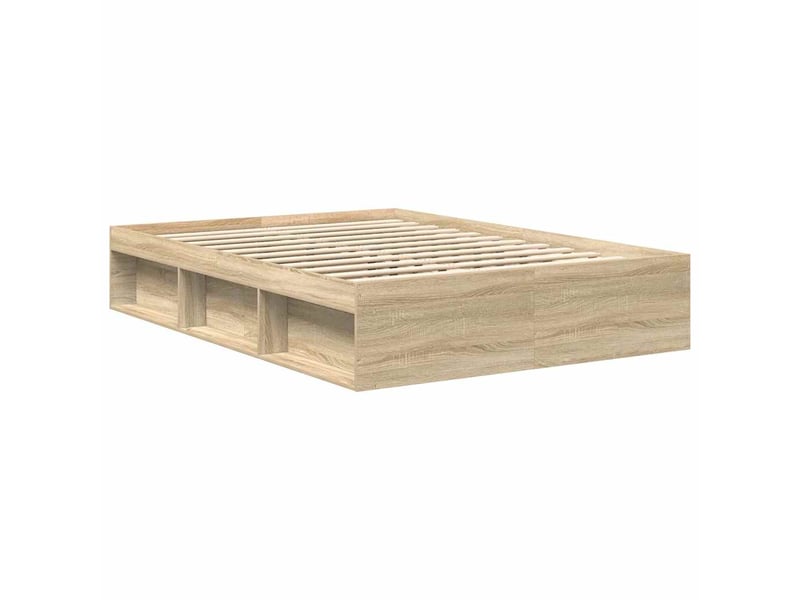 Lit double- lit adulte -  cadre de lit sans matelas chêne sonoma 150x200 cm  - Conforama B