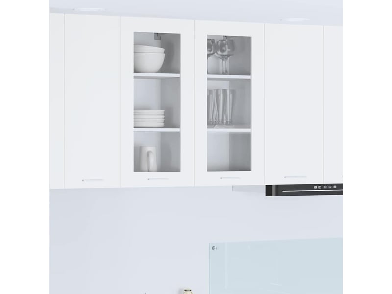  Meuble de rangement cuisine, armoire suspendue 2 pcs blanc bois d'ingénierie shl618  - Conforama B