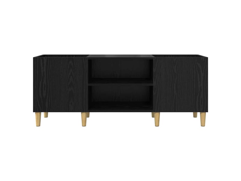 Meuble à vinyles, meuble de rangement salon 121 x 38 x 48 cm bois d'ingénierie chêne noir - Conforama E