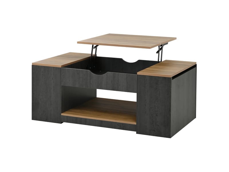  Table basse relevable avec rangement 109,5 cm gris et marron cravdom  - Conforama A
