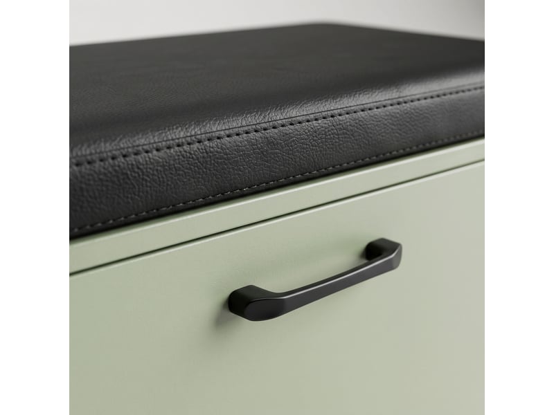  Kaizen - banc d'entrée avec étagère à chaussures 63x47x30 cm, étagère à chaussures pour 9 paires avec coussin en bois de sauge  - Conforama D