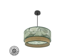 Suspension fabrilamp congo noir vert naturel 3 x e27 ø 50 cm