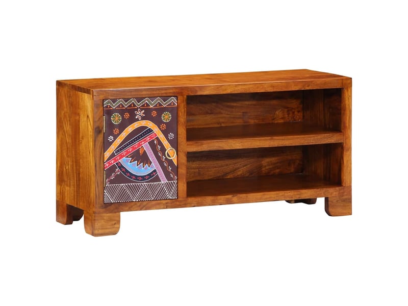  Meuble tv - banc tv - meuble de rangement multicolore 90x30x45 bois massif d'acacia  - Conforama B
