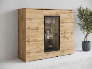 Buffet mirfivo 103, le nombre de portes: 3, stratifié, 104x120x40cm