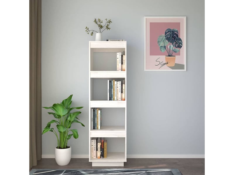  Bibliothèque, étagère de rangement blanc 40x35x135 cm pin massif  - Conforama C