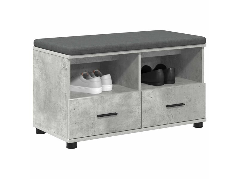  Banc d'entrée, banc interieur gris béton 80x38x46 cm  - Conforama C