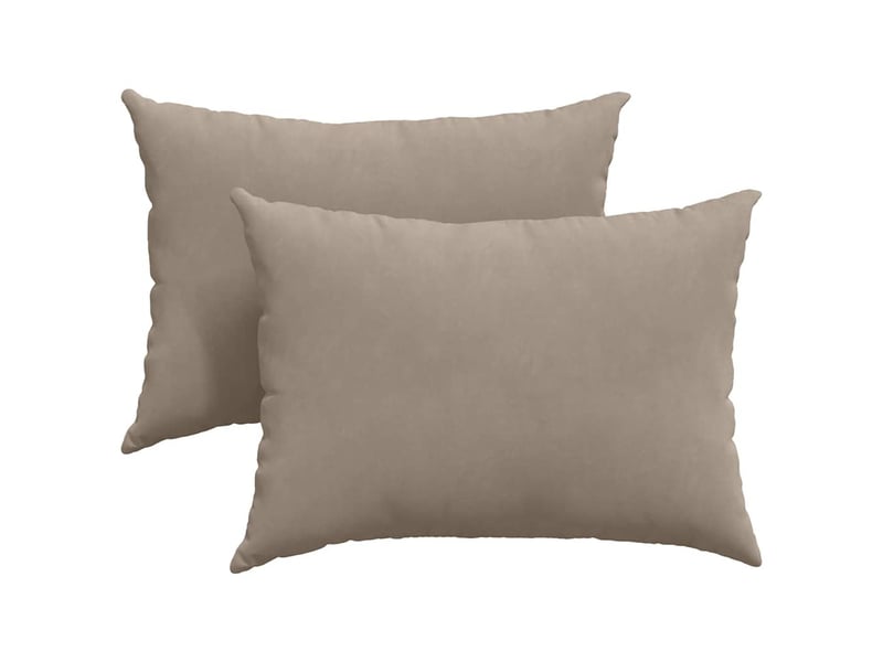 Lot de 2 coussins de canapé, coussins décoratifs tissu taupe 70 x 50 cm cf58966 - Conforama A