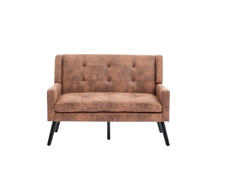  Banquette 2 places café en lin premium, pieds bois massif antidérapants, mousse haute densité, capitonnée, salonchambrebureau  - Conforama A