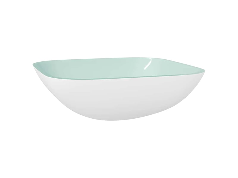  Lavabo de salle de bain, vasque à poser verre 42x42x14 cm blanc cf65686  - Conforama A