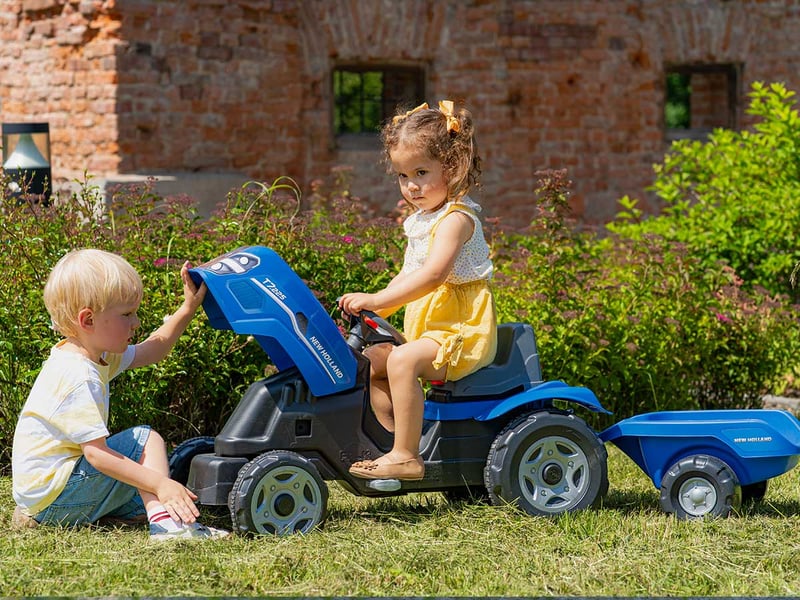  Tracteur enfant new holland avec remorque 2 à 6 ans - falk  - Conforama D