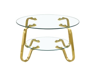Table basse design élégant table de salon style rétro minimaliste cadre métal verre trempé double couche touche d'élégance