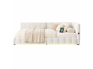 Lit banquette 90x200 cm ULQENI   coloris blanc