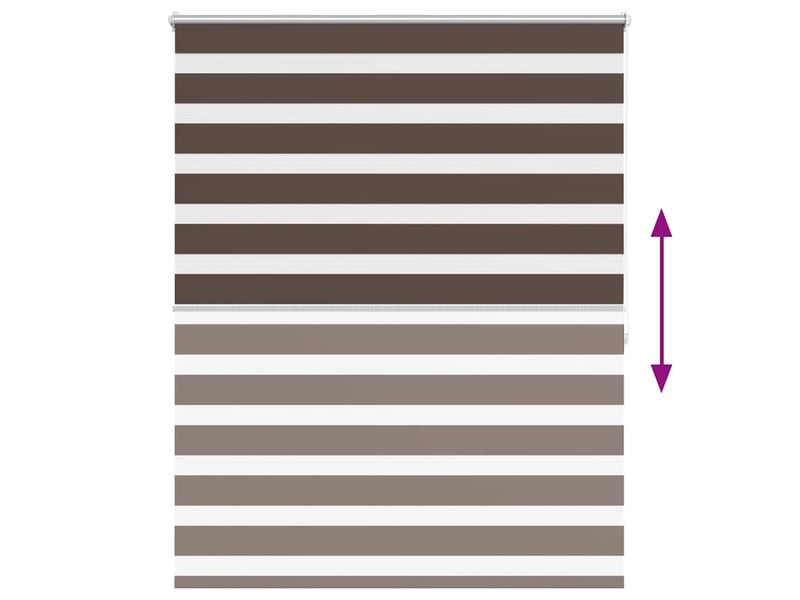  Store vénitien zebra, store de fenêtre 120,9 x 175 cm, largeur du tissu 116,7 cm, couleur café cf48200  - Conforama E
