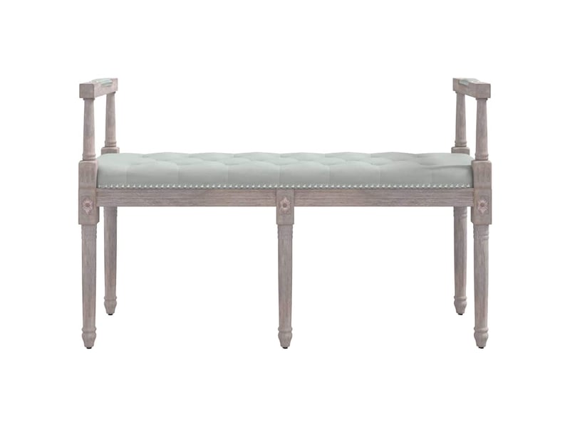  Banc chambre, banc de lit gris clair 110x40x70 cm velours  - Conforama C