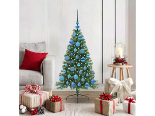 Sapin de noël artificiel, arbre de noël pré-éclairé vert 120 cm pvc shl4225