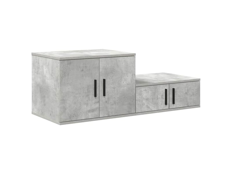  Table de chevet - table de rangement 2 pc gris béton 127 x 41 x 40 cm  - Conforama D
