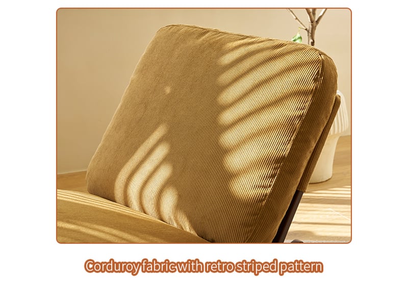  Fauteuil à bascule confortable en velours côtelé orange cadre en bois massif 90x61.5x71.9 cm  - Conforama R