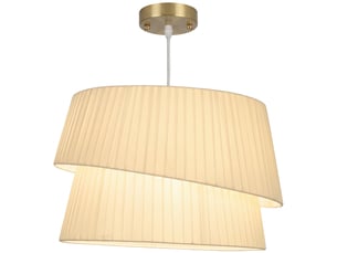 Suspension luminaire élégante à double abat-jour, rosace dorée, câble réglable, ampoule non incluse e14 40 w, blanc