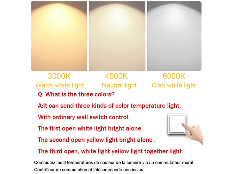  Suspension led en verre style rétro, lampe en forme de colombe avec éclairage 3 températures de couleur, luminaire décoratif pour intérieur  - Conforama D