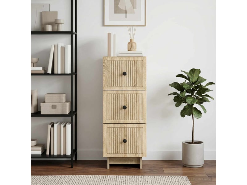  Armoire de rangement bureau, armoire à tiroirs chêne sonoma 33 x 34,5 x 90 cm shl3567  - Conforama D
