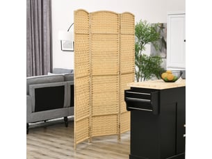 Paravent intérieur en bois 3 panneaux séparateur de pièce pliable pour salon chambre bois naturel 135 x 180 cm