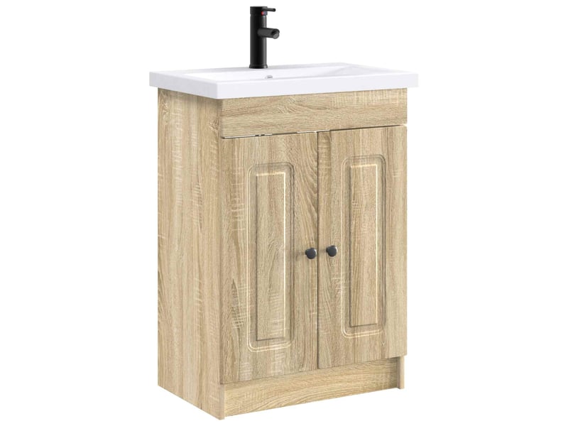 Ensemble de mobilier de salle de bain chêne sonoma shl4995 - Conforama A