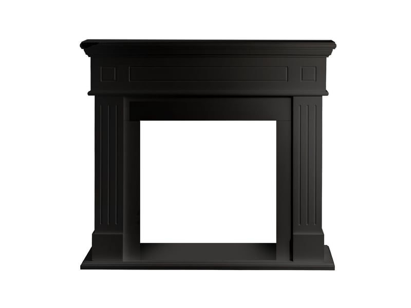 Cambridge - cadre de cheminée 110 x 100 x 36 cm, revêtement décoratif en mdf noir - Conforama A