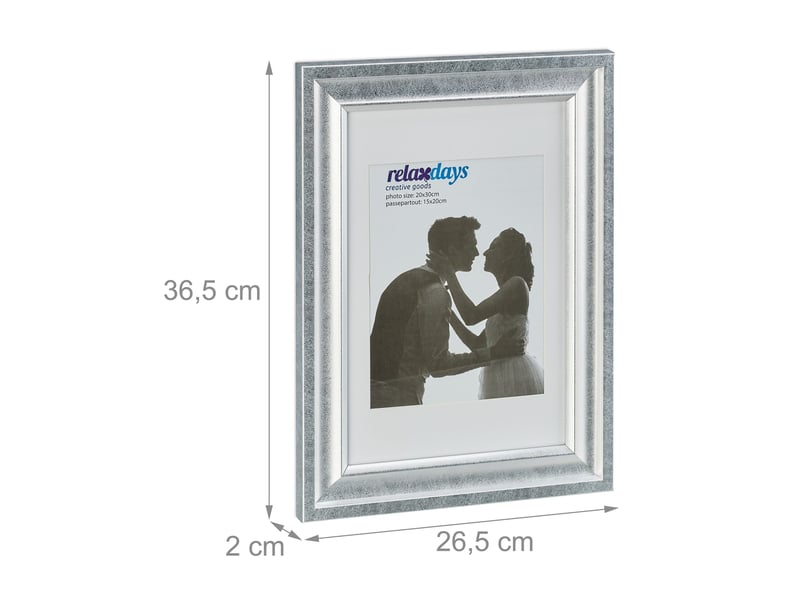  Lot de 2 cadres photos design antique 36,5 x 26,5 x 2 cm à poser ou accrocher décoratif en plastique blanc 13_0013205  - Conforama B